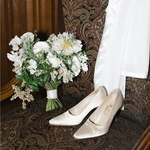 Dior Ivory Satin Pumps